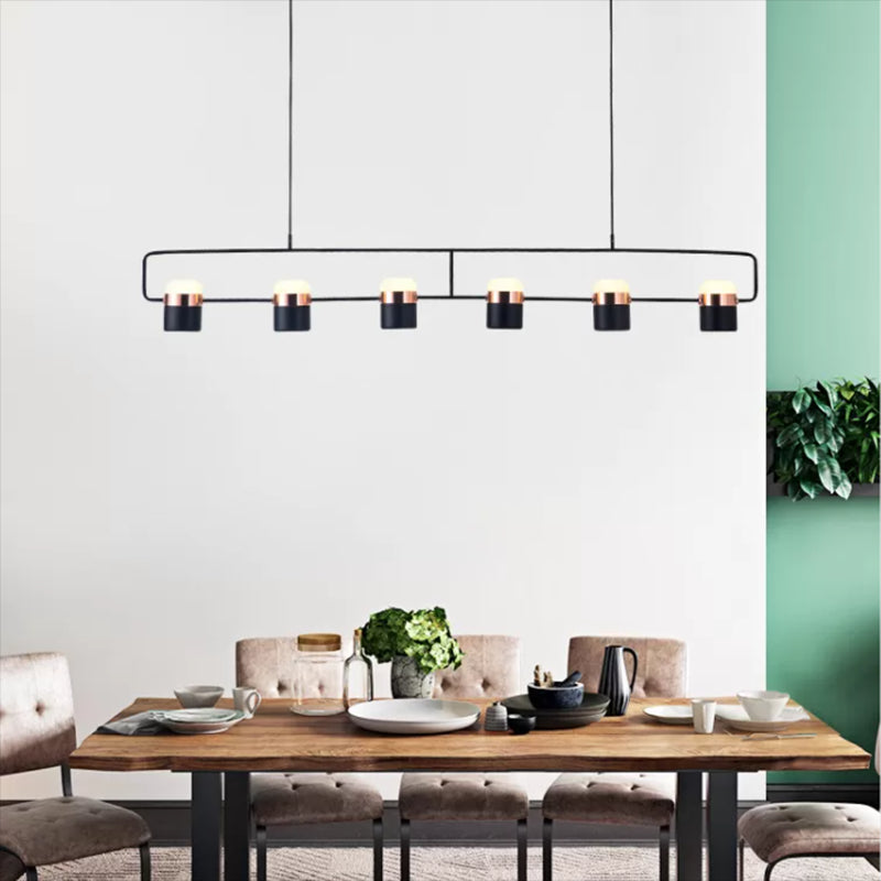 Contemporary Style Cylinder Island Lighting Ideas Metal 6 Light Island Light Fixtures