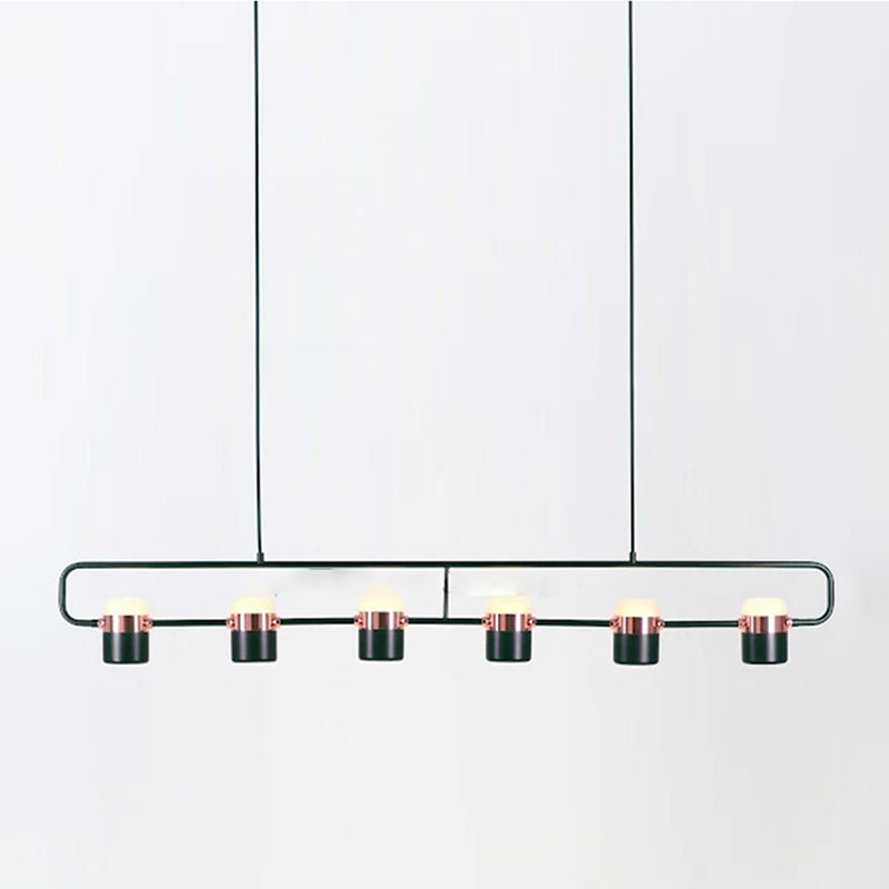 Contemporary Style Cylinder Island Lighting Ideas Metal 6 Light Island Light Fixtures