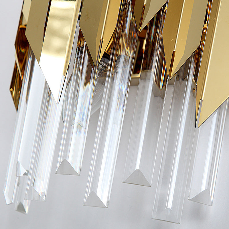 Modern Style Wall Light Gold 14" High Wall Sconce with Crystal for Living Room