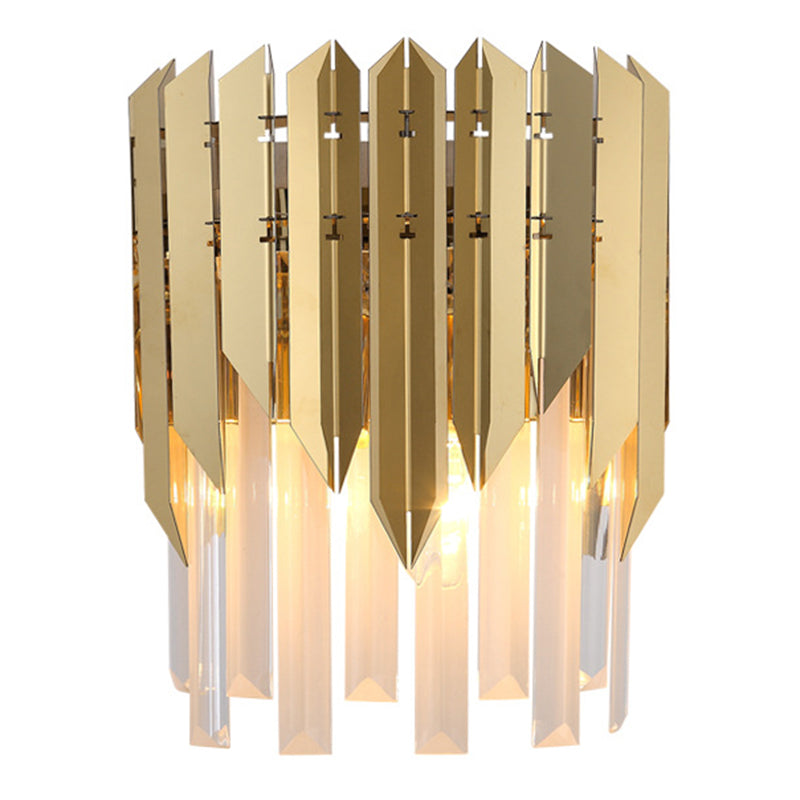 Modern Style Wall Light Gold 14" High Wall Sconce with Crystal for Living Room