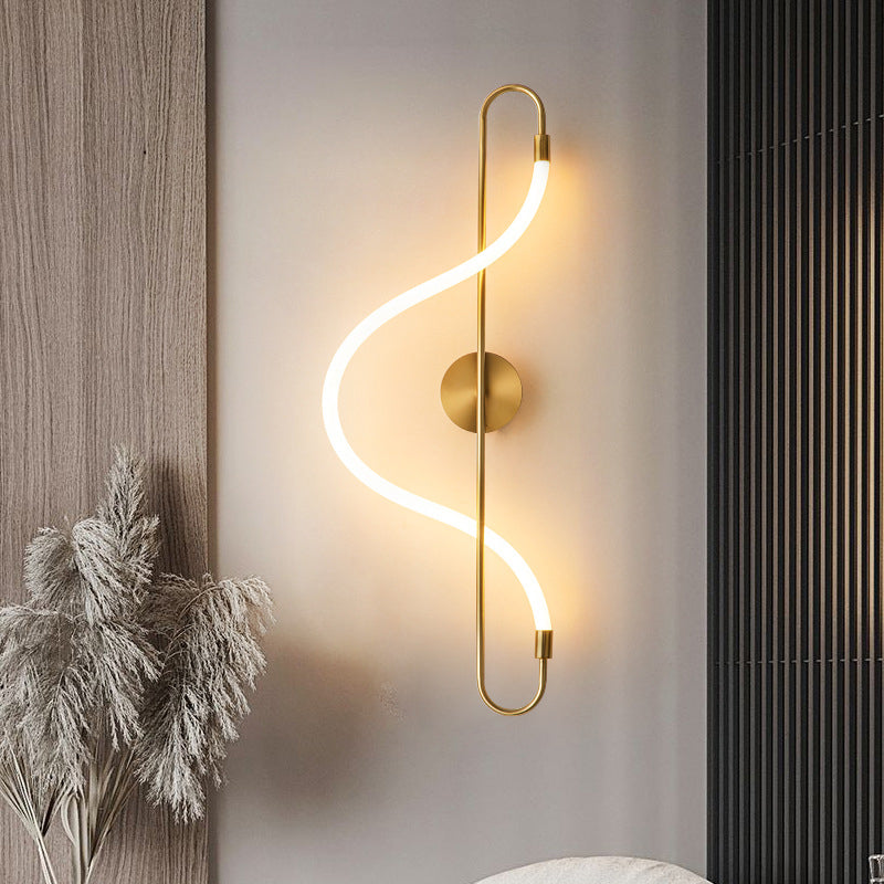 Modern Style Linear Wall Light Gold 1 Light LED Wall Sconce for Living Room