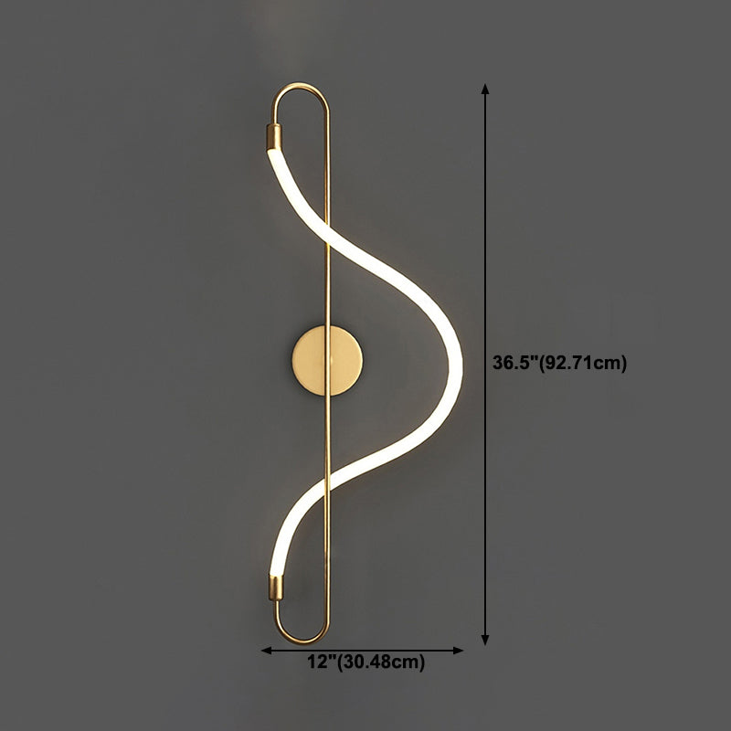 Modern Style Linear Wall Light Gold 1 Light LED Wall Sconce for Living Room