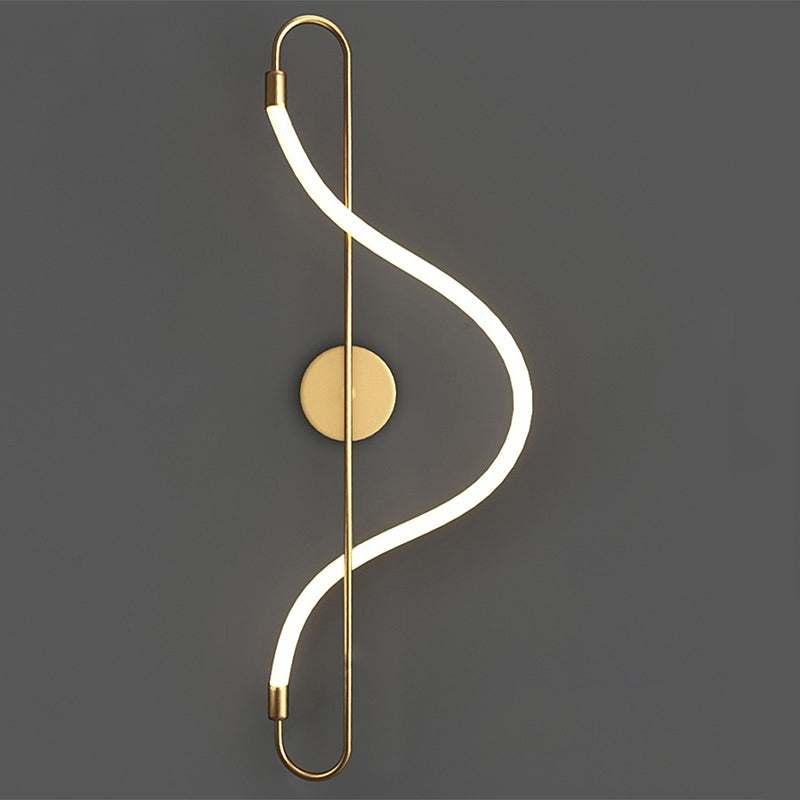 Modern Style Linear Wall Light Gold 1 Light LED Wall Sconce for Living Room