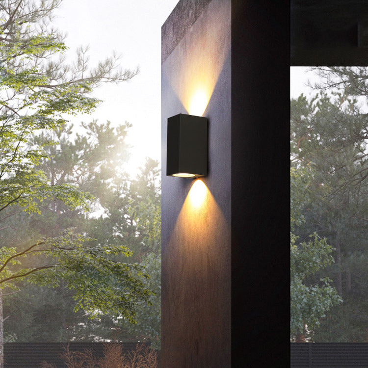 2 Lights Rectangular Wall Lighting Fixtures Modern Style Metal Wall Washer Sconce