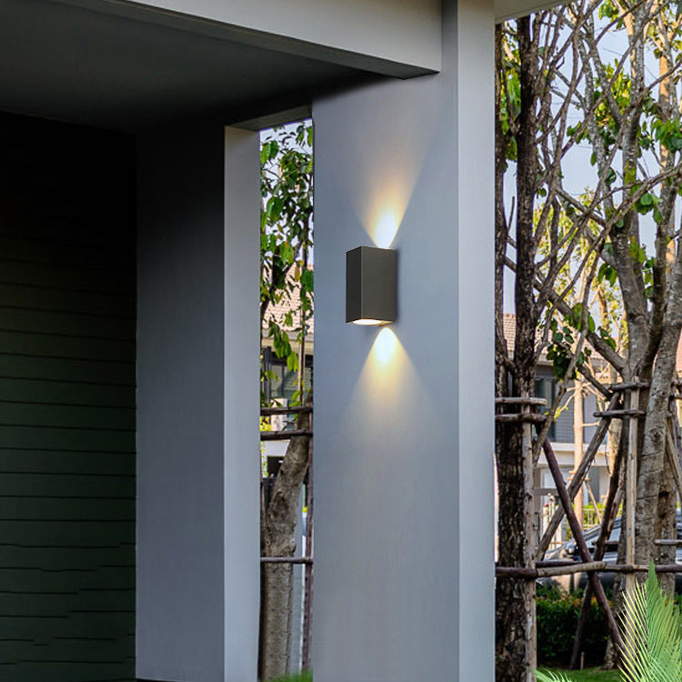2 Lights Rectangular Wall Lighting Fixtures Modern Style Metal Wall Washer Sconce