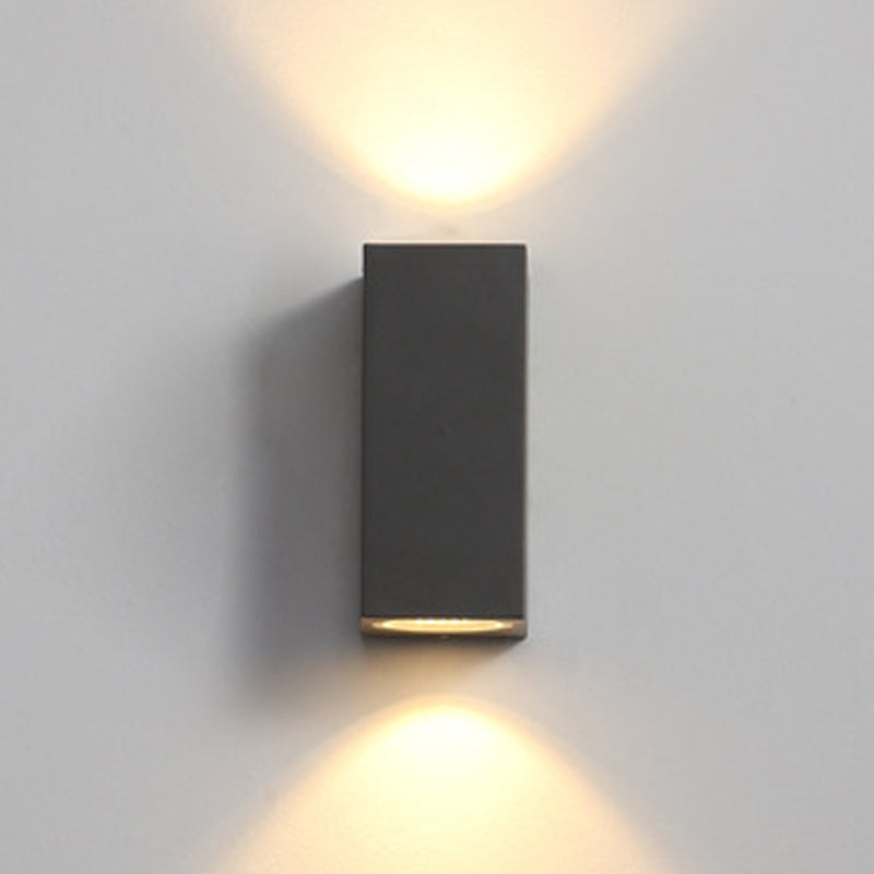 2 Lights Rectangular Wall Lighting Fixtures Modern Style Metal Wall Washer Sconce