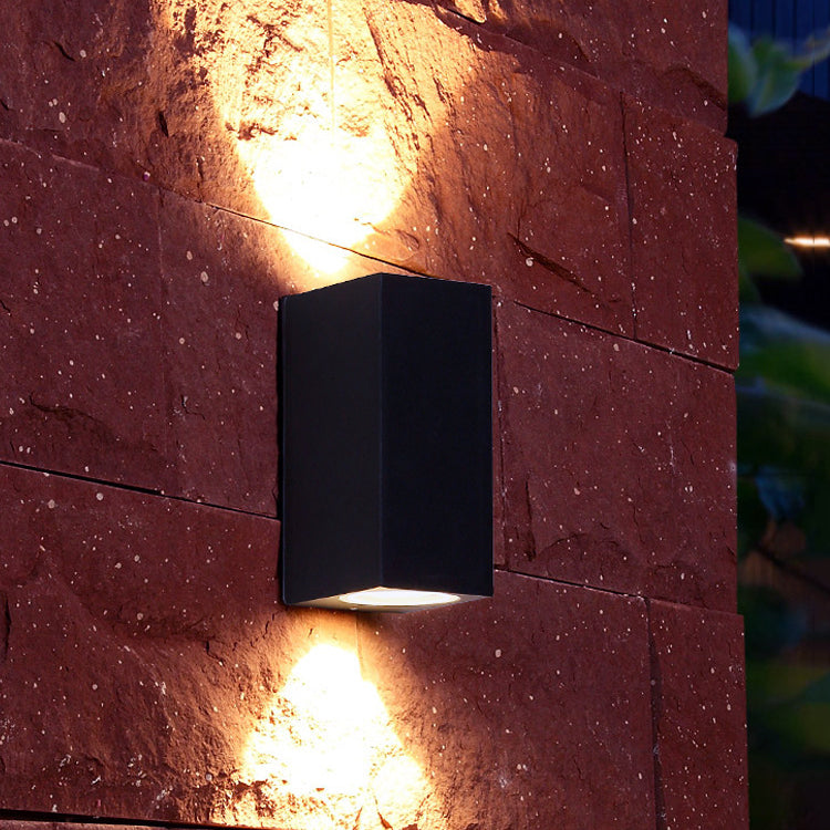 2 Lights Rectangular Wall Lighting Fixtures Modern Style Metal Wall Washer Sconce