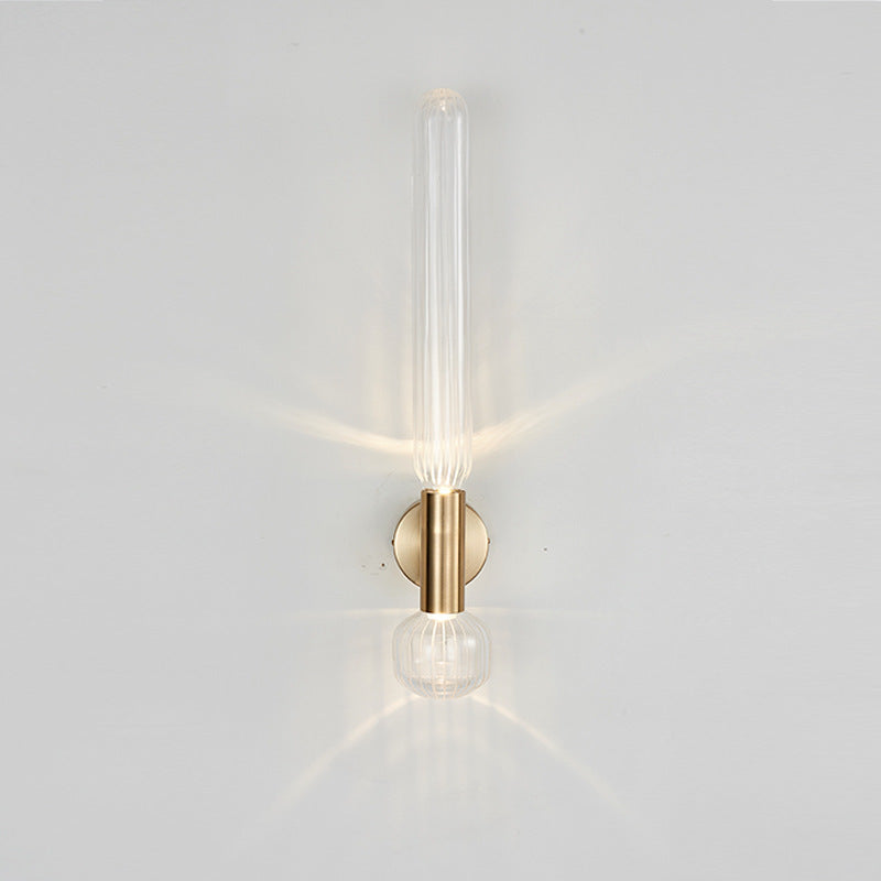 1 Light Cylinder Wall Lighting Fixtures Modern Style Glass Wall Mounted Lamps