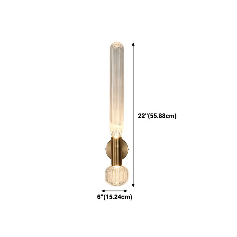 1 Light Cylinder Wall Lighting Fixtures Modern Style Glass Wall Mounted Lamps