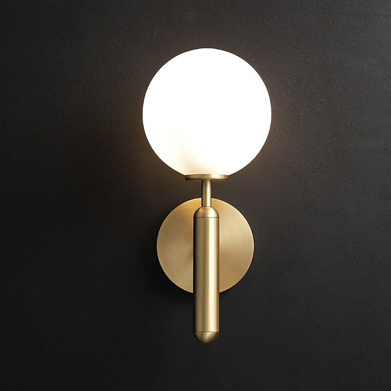 1 Light Ball Wall Lighting Fixtures Modern Style Glass Wall Mounted Lamps