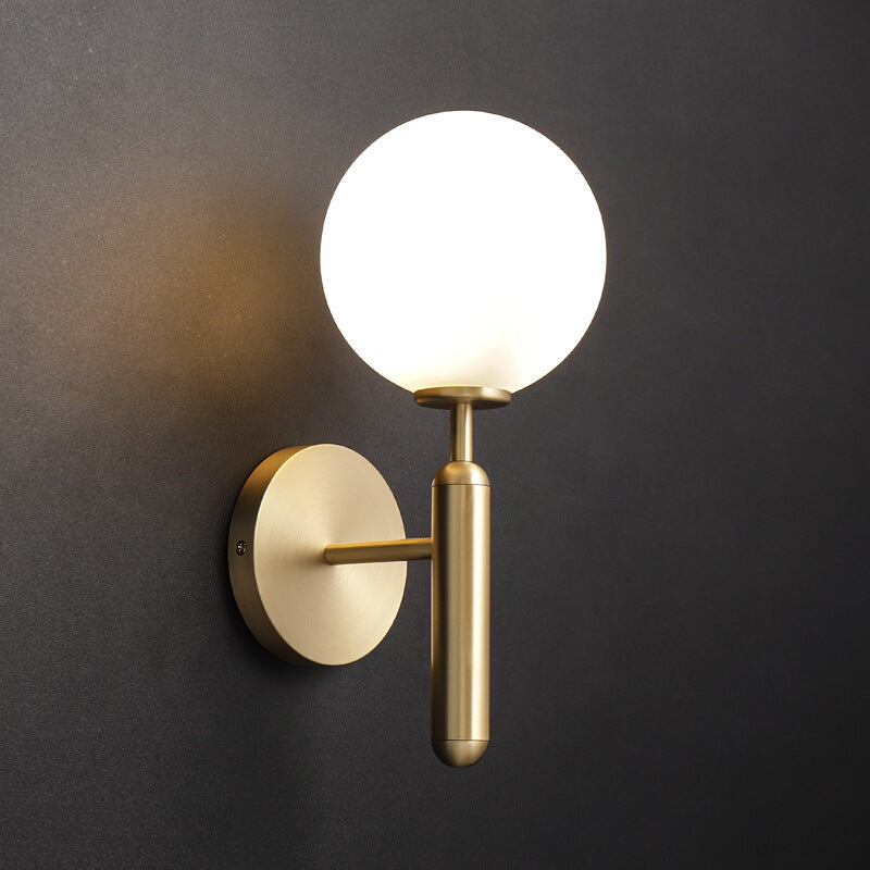 1 Light Ball Wall Lighting Fixtures Modern Style Glass Wall Mounted Lamps