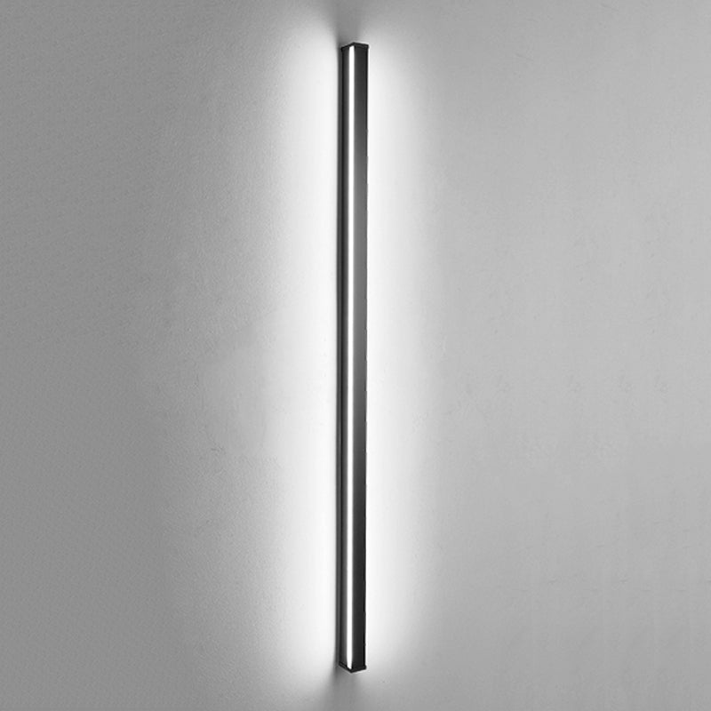 Metal Linear Shade Wall Sconce Modern Style 1- Light Wall Mount Light in Black