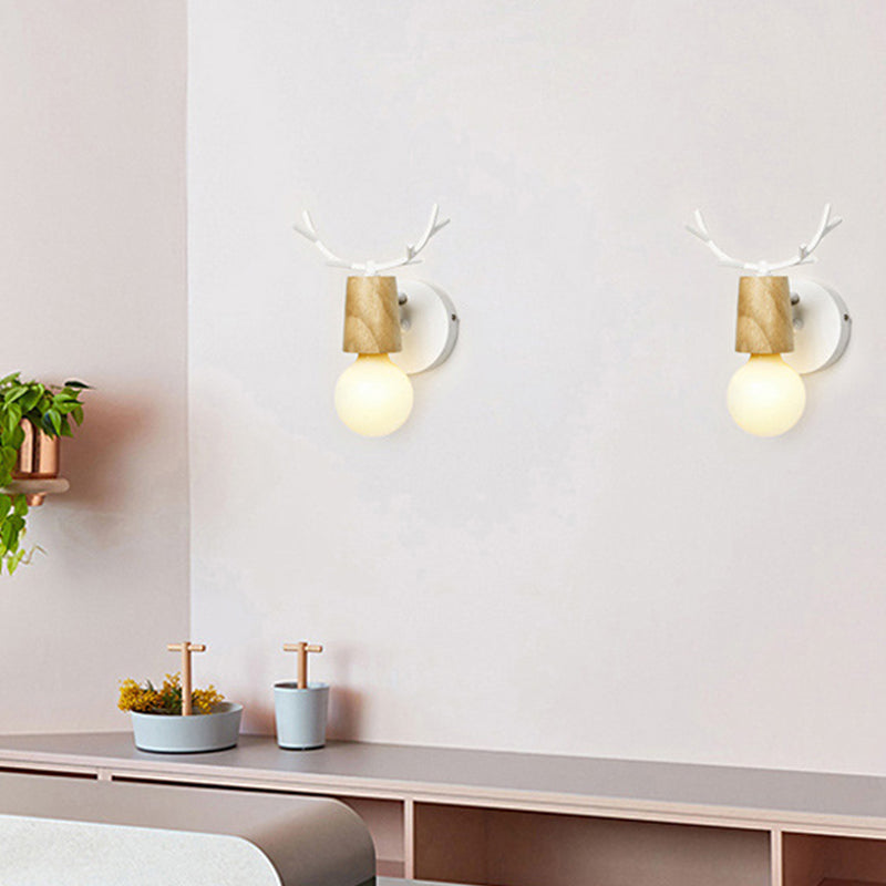 Geometric Wall Lighting Fixtures Modern Style Wood 1 Light Wall Lighting