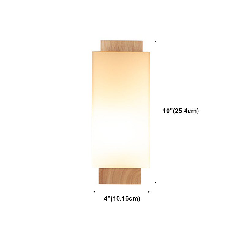 Rectangular Wall Lighting Fixtures Modern Style Wood 1 Light Wall Lighting