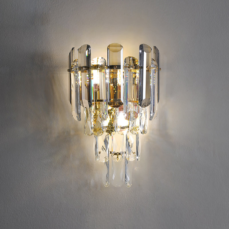 Postmodern Wall Light Geometric Crystal 16" High Wall Sconce for Bedroom