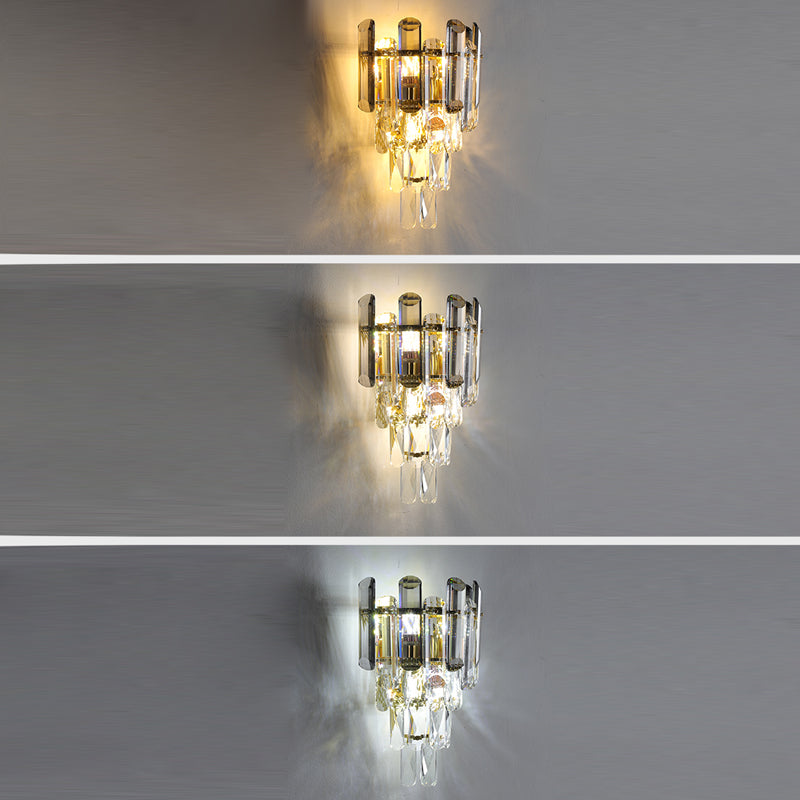 Postmodern Wall Light Geometric Crystal 16" High Wall Sconce for Bedroom