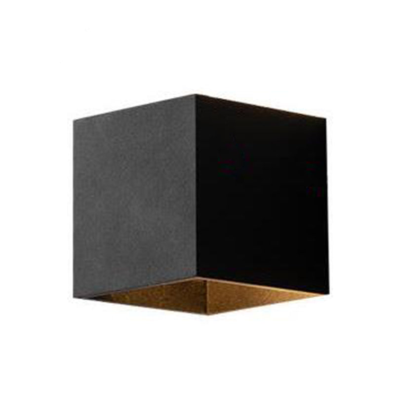 Square Shade Metal Wall Sconce Modern Style 2 Lights Wall Mount Lighting