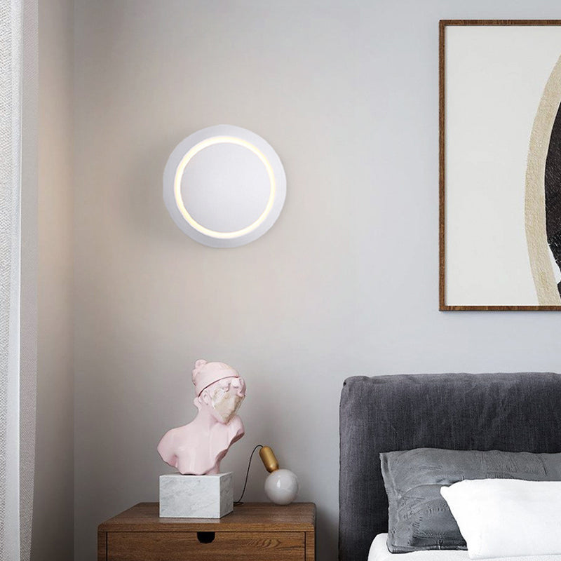 Modern Metal Rotatable Wall Light Round 6.5" High LED Wall Sconce for Living Room