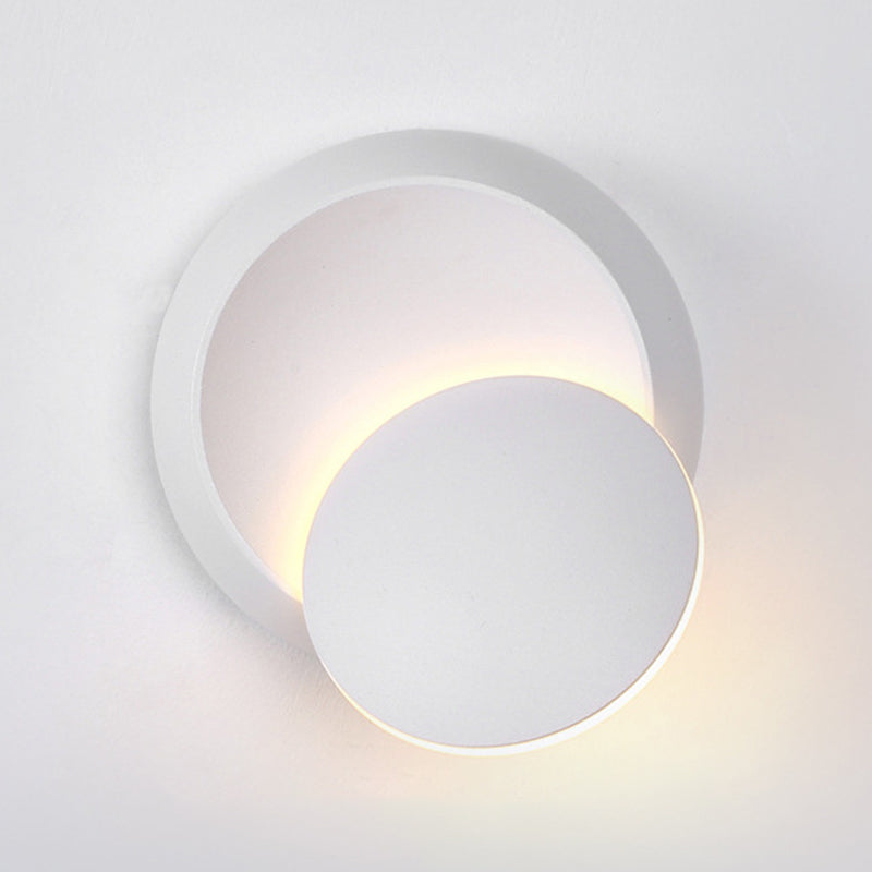 Modern Metal Rotatable Wall Light Round 6.5" High LED Wall Sconce for Living Room