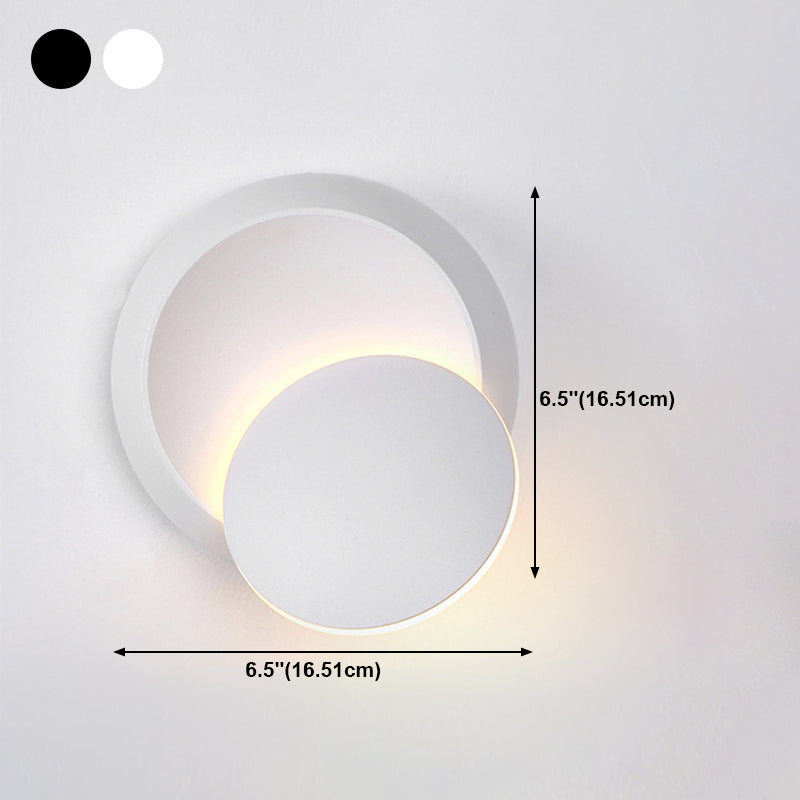 Modern Metal Rotatable Wall Light Round 6.5" High LED Wall Sconce for Living Room