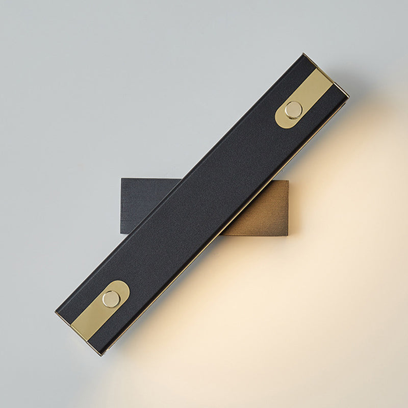 Modern Metal Rotatable Wall Light Rectangle 12" Wide LED Wall Sconce for Living Room