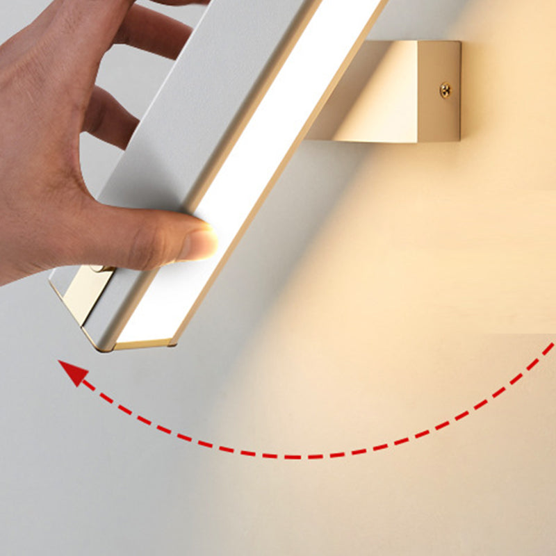 Modern Metal Rotatable Wall Light Rectangle 12" Wide LED Wall Sconce for Living Room