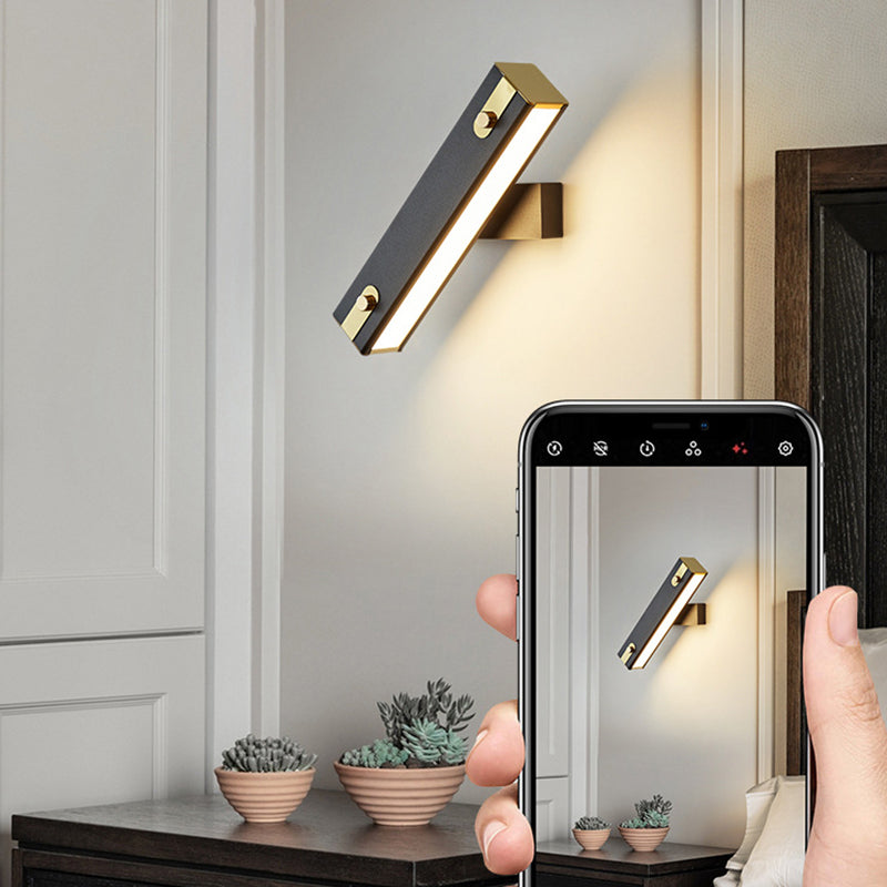 Modern Metal Rotatable Wall Light Rectangle 12" Wide LED Wall Sconce for Living Room