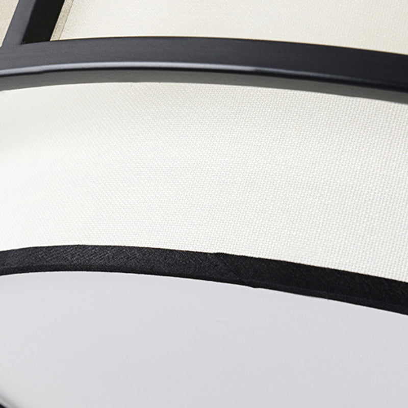 Fabric Geometric Shape Flush Mount Light Modern Multi Lights Flush Mount Fixture in Balck