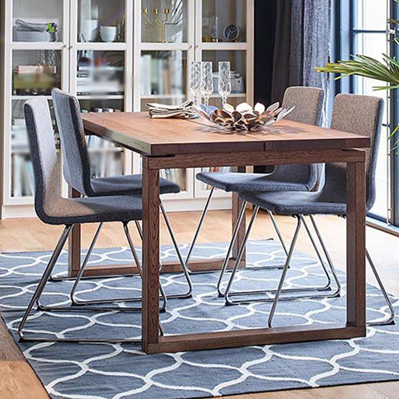 Pine Solid Wood Dining Table Rectangle Modern Dining Table with Sled Base
