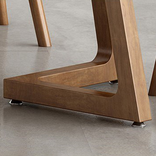 Oval Dining Table Modern Pine Solid Wood Dining Table with Natural Finish Legs