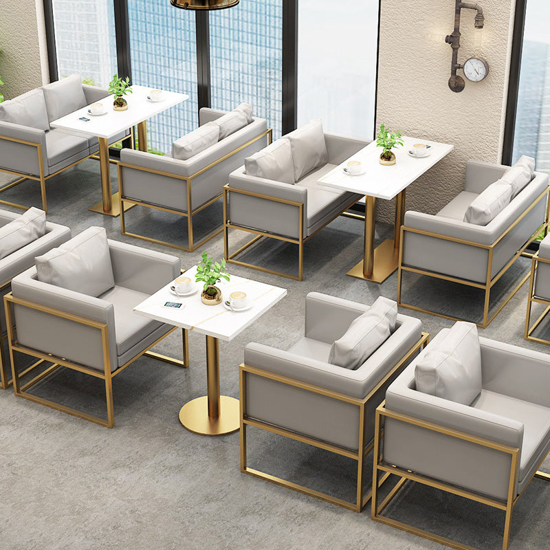 Metal Dining Table Industrial Fixed Dining Room Collection for Home