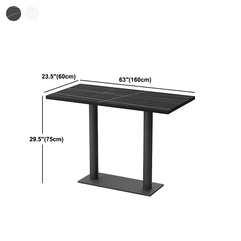 Metal Dining Table Industrial Fixed Dining Room Collection for Home