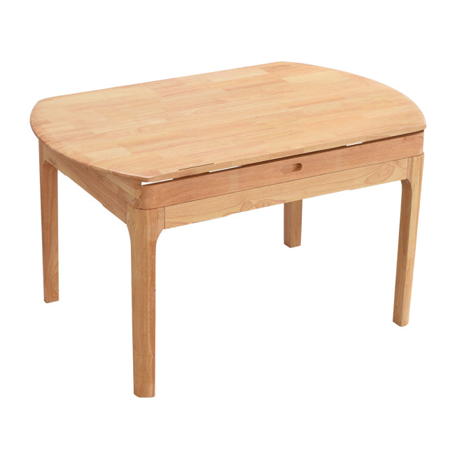 Solid Wood Dining Table Modern Extendable Furniture with 4 Legs for Home