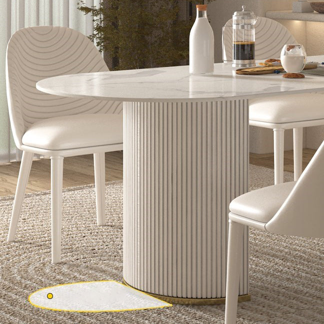 Traditional Luxury Dining Table Oval Dining Table with Double Pedestal