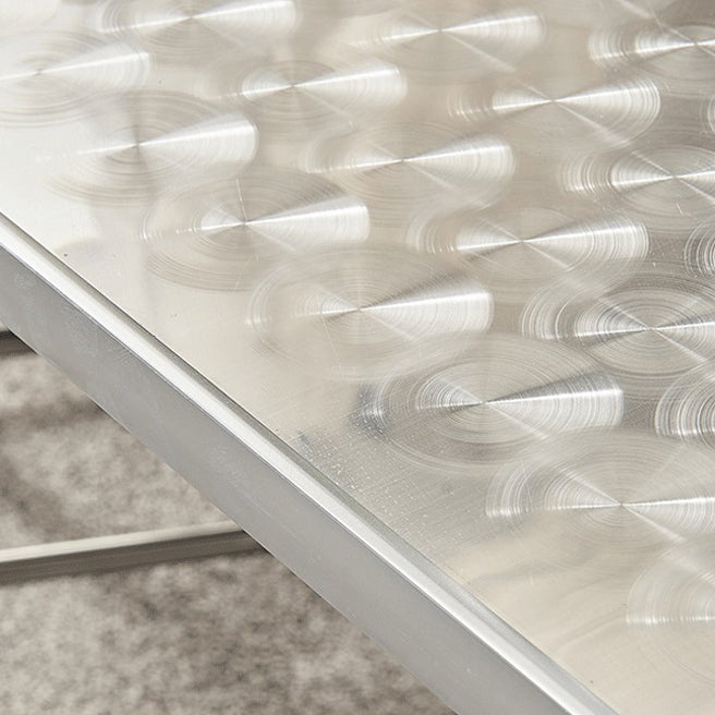 Stainless Steel Dining Table Industrial Pedestal Dining Table in Stainless Steel