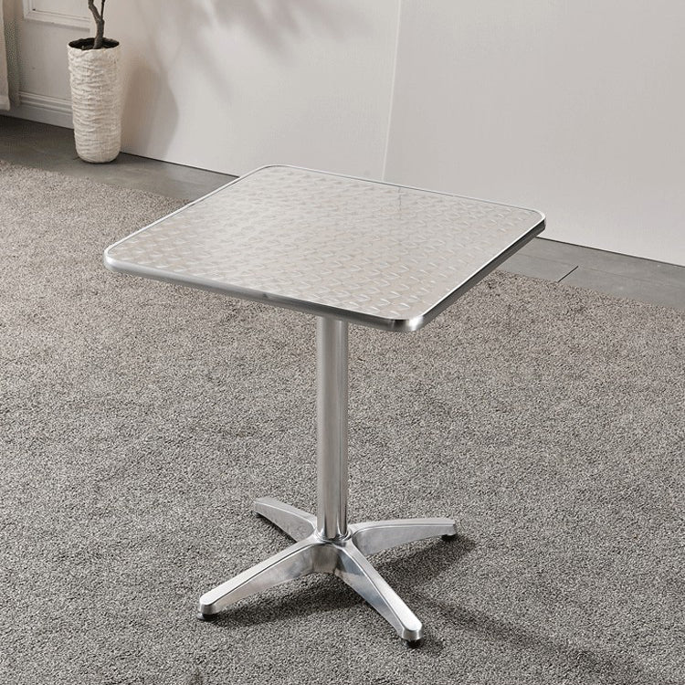 Stainless Steel Dining Table Industrial Pedestal Dining Table in Stainless Steel