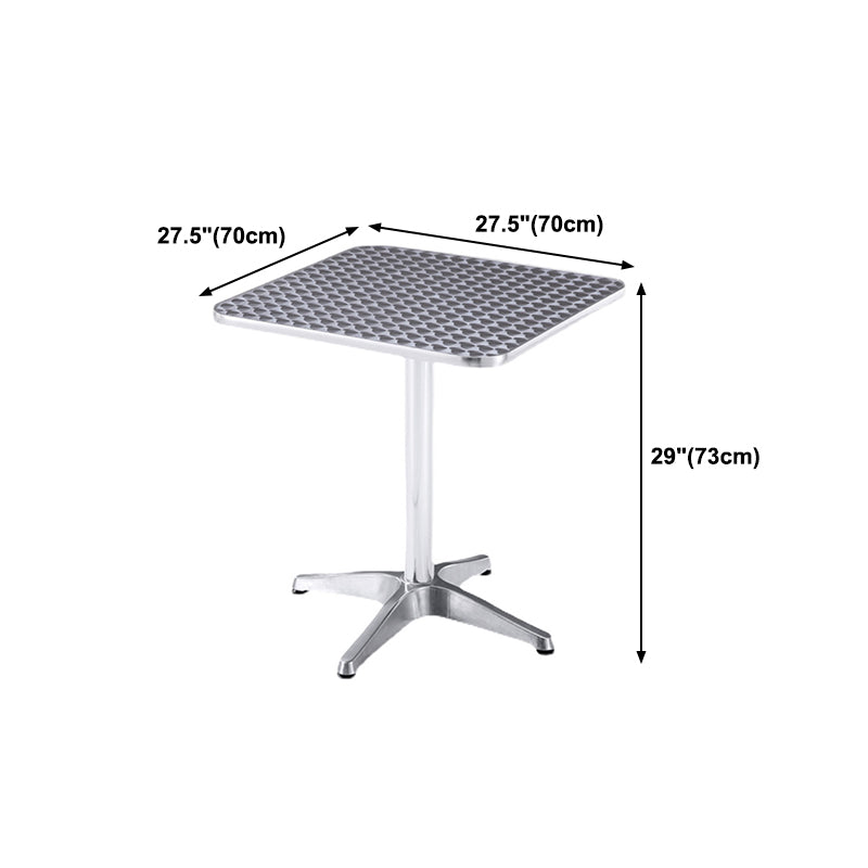Stainless Steel Dining Table Industrial Pedestal Dining Table in Stainless Steel