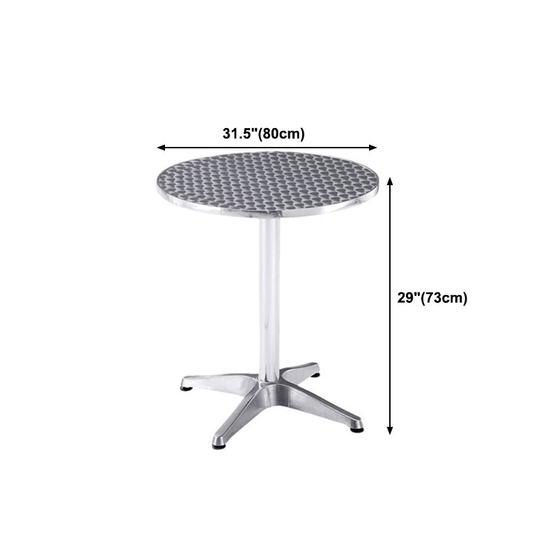 Stainless Steel Dining Table Industrial Pedestal Dining Table in Stainless Steel