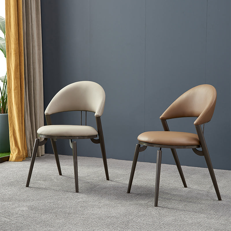 Metal Industrial Dining Chair Matte Finish Open Back Side Chair