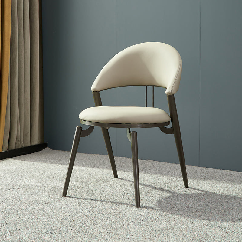 Metal Industrial Dining Chair Matte Finish Open Back Side Chair