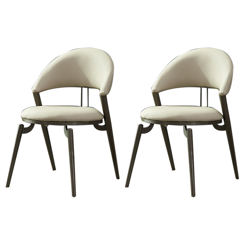 Metal Industrial Dining Chair Matte Finish Open Back Side Chair