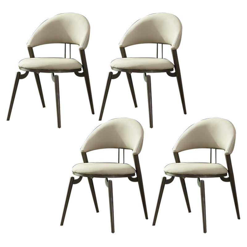 Metal Industrial Dining Chair Matte Finish Open Back Side Chair