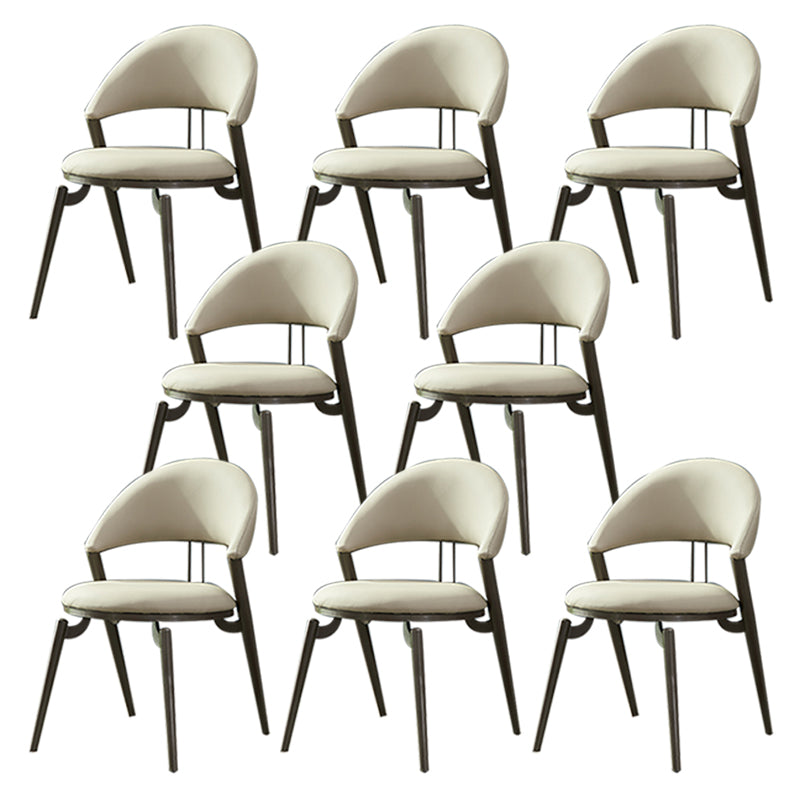 Metal Industrial Dining Chair Matte Finish Open Back Side Chair