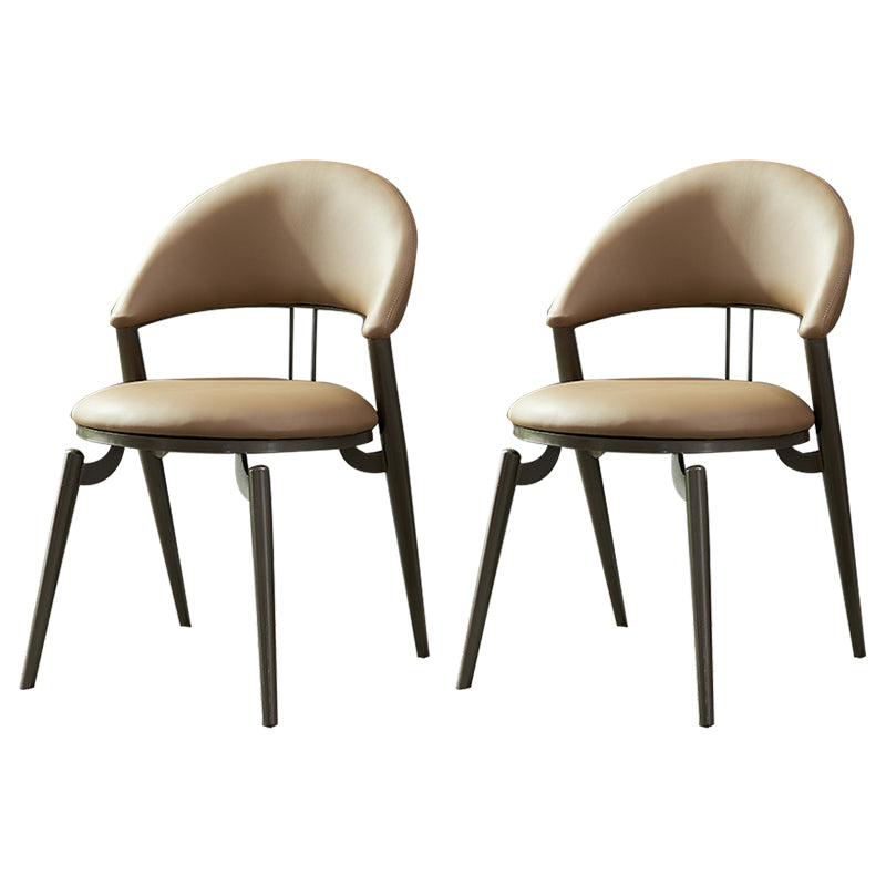 Metal Industrial Dining Chair Matte Finish Open Back Side Chair