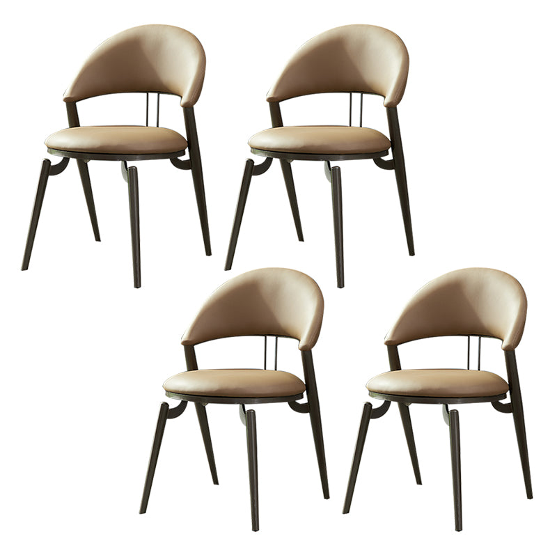 Metal Industrial Dining Chair Matte Finish Open Back Side Chair