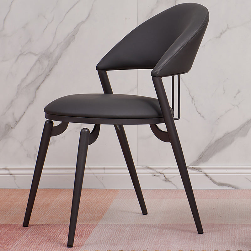 Metal Industrial Dining Chair Matte Finish Open Back Side Chair