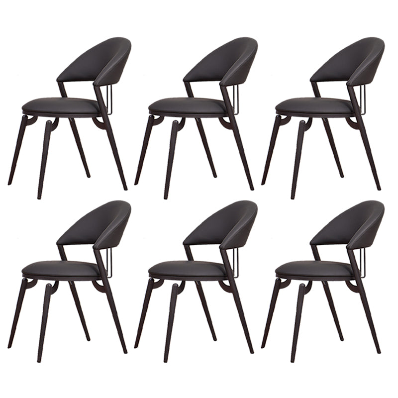 Metal Industrial Dining Chair Matte Finish Open Back Side Chair