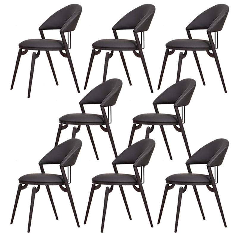 Metal Industrial Dining Chair Matte Finish Open Back Side Chair