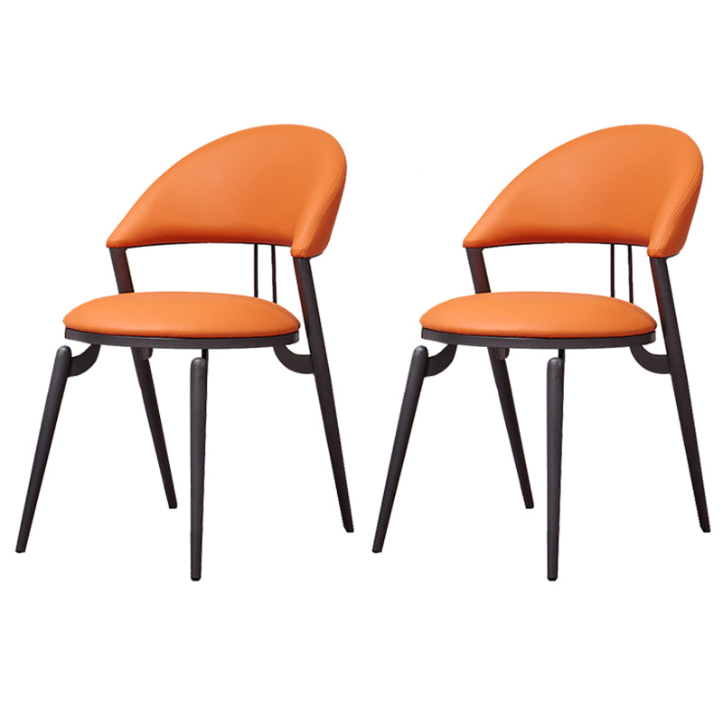 Metal Industrial Dining Chair Matte Finish Open Back Side Chair