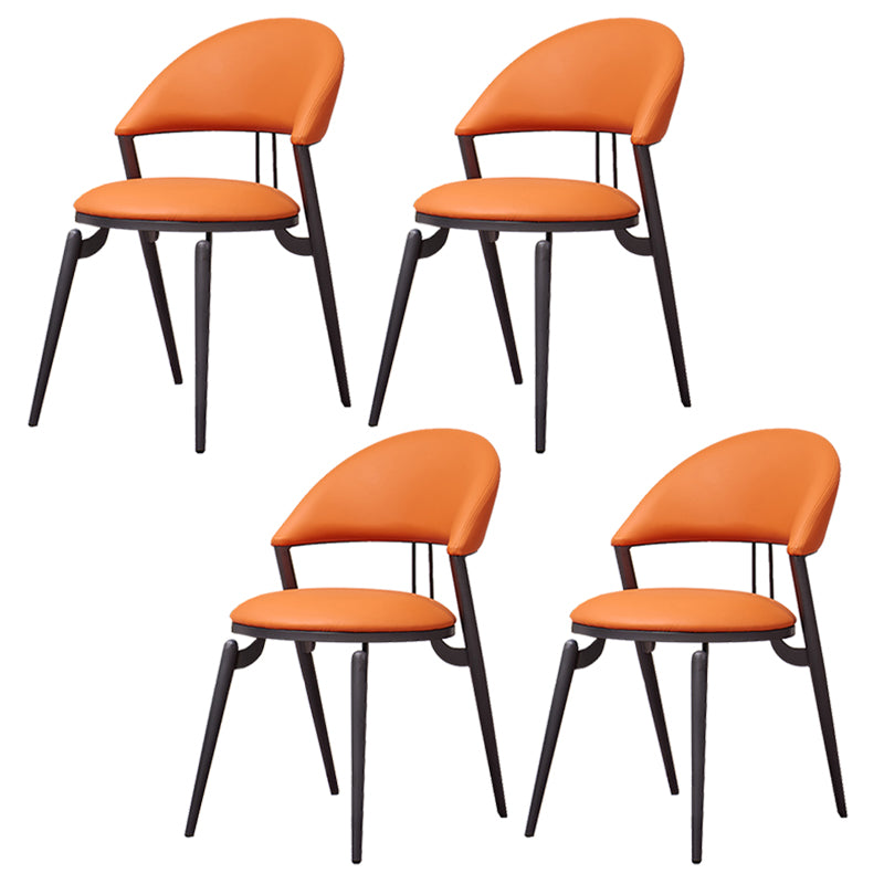 Metal Industrial Dining Chair Matte Finish Open Back Side Chair